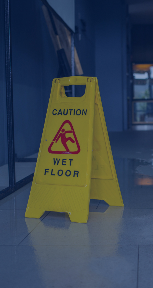 slip and fall caution sign