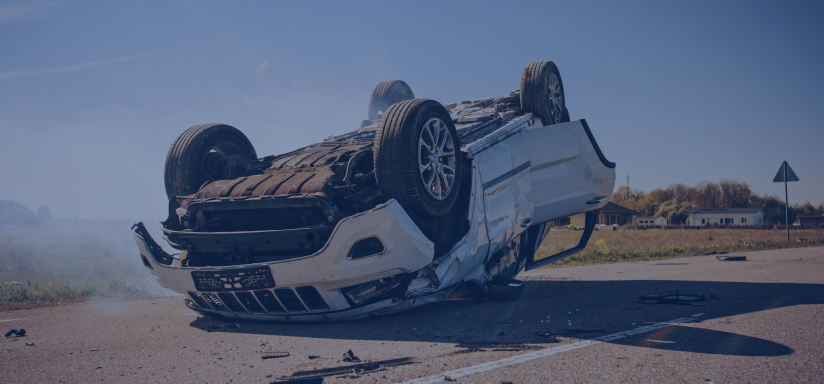 accident flipped car