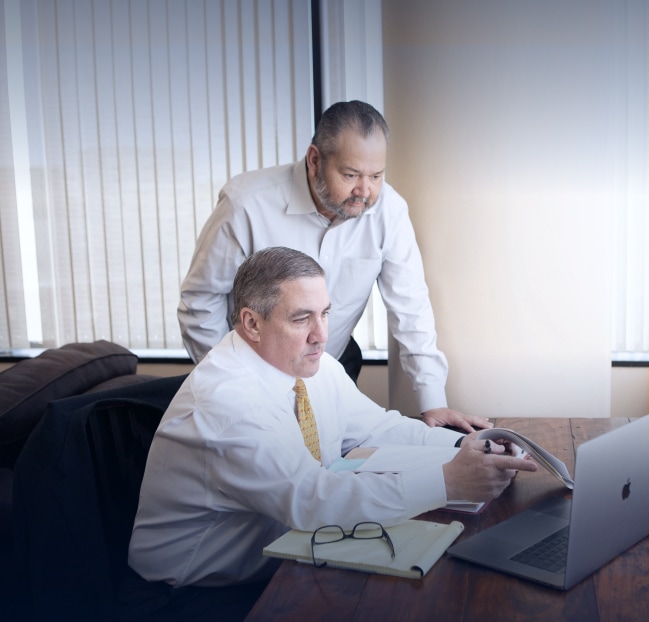 Attorney Troy Brookover and collaborator working together